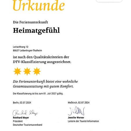 Ferienwohnung Heimatgefuehl Thalheim Leibertingen Exterior foto